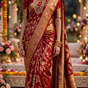 Timeless Elegance Traditional & Fusion Saree Collection – Available in Urban Grey Denim, Regal Velvet Maroon & Banarasi Crimson Silk
