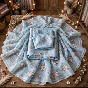 Ethereal & Regal Ethnic Ensemble – Available in Pristine White, Royal Maroon & Floral Sky Blue