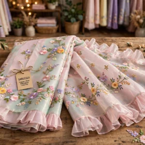 Enchanting Multi-Patterned & Embroidered Ethnic Collection – Available in Mint Pink & Vibrant Multicolour