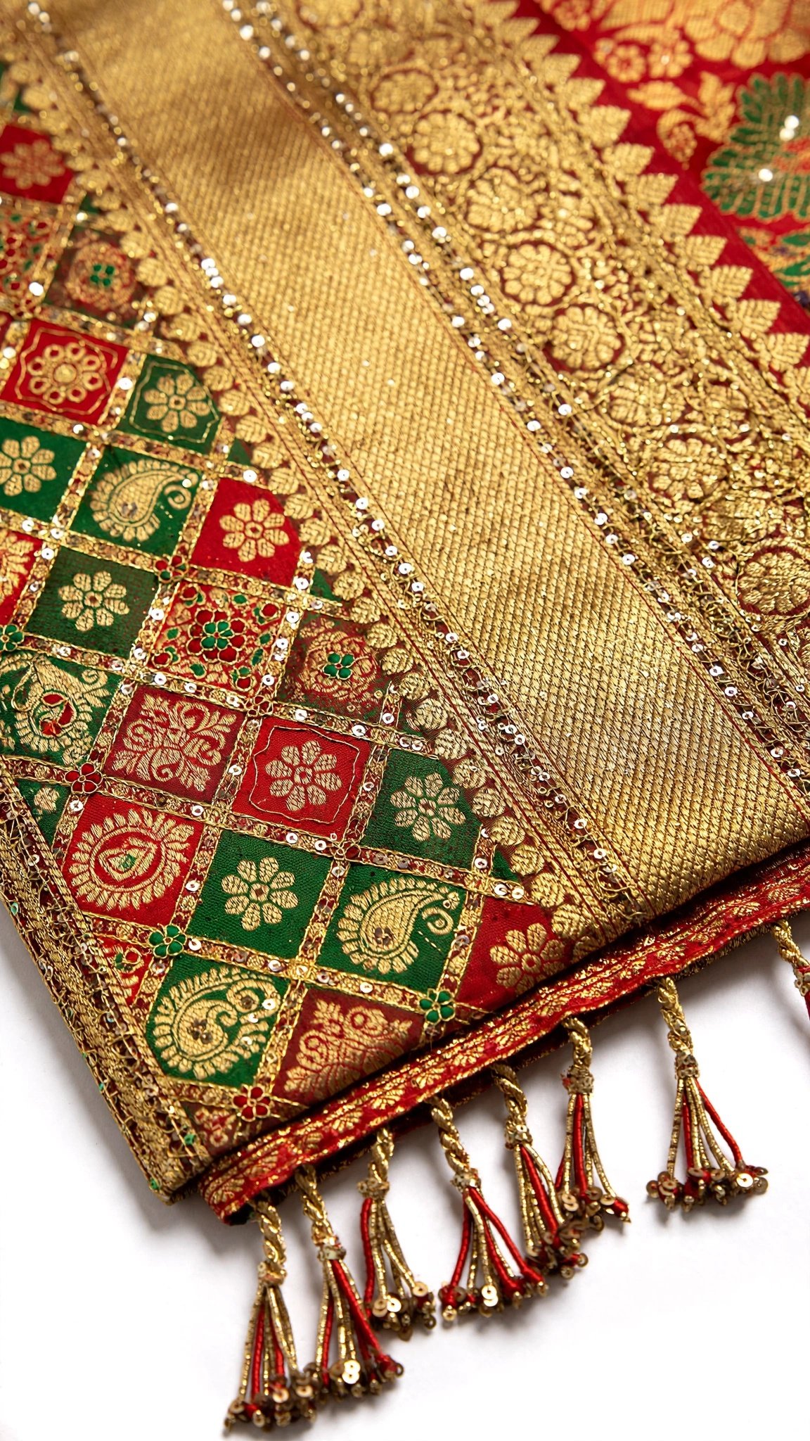 Royal Crimson Jacquard Weave Saree with Traditional Motifs – Festive Grace Collection - Image 3