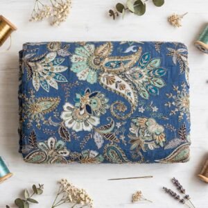 Opulent Paisley Embellished Ethnic Ensemble – Available in Midnight Blue, Slate Grey, Jet Black, Mustard Gold & Fuchsia Pink