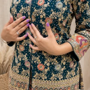 Opulent Heirloom Embroidered Gharara Set – Available in Teal & Deep Crimson