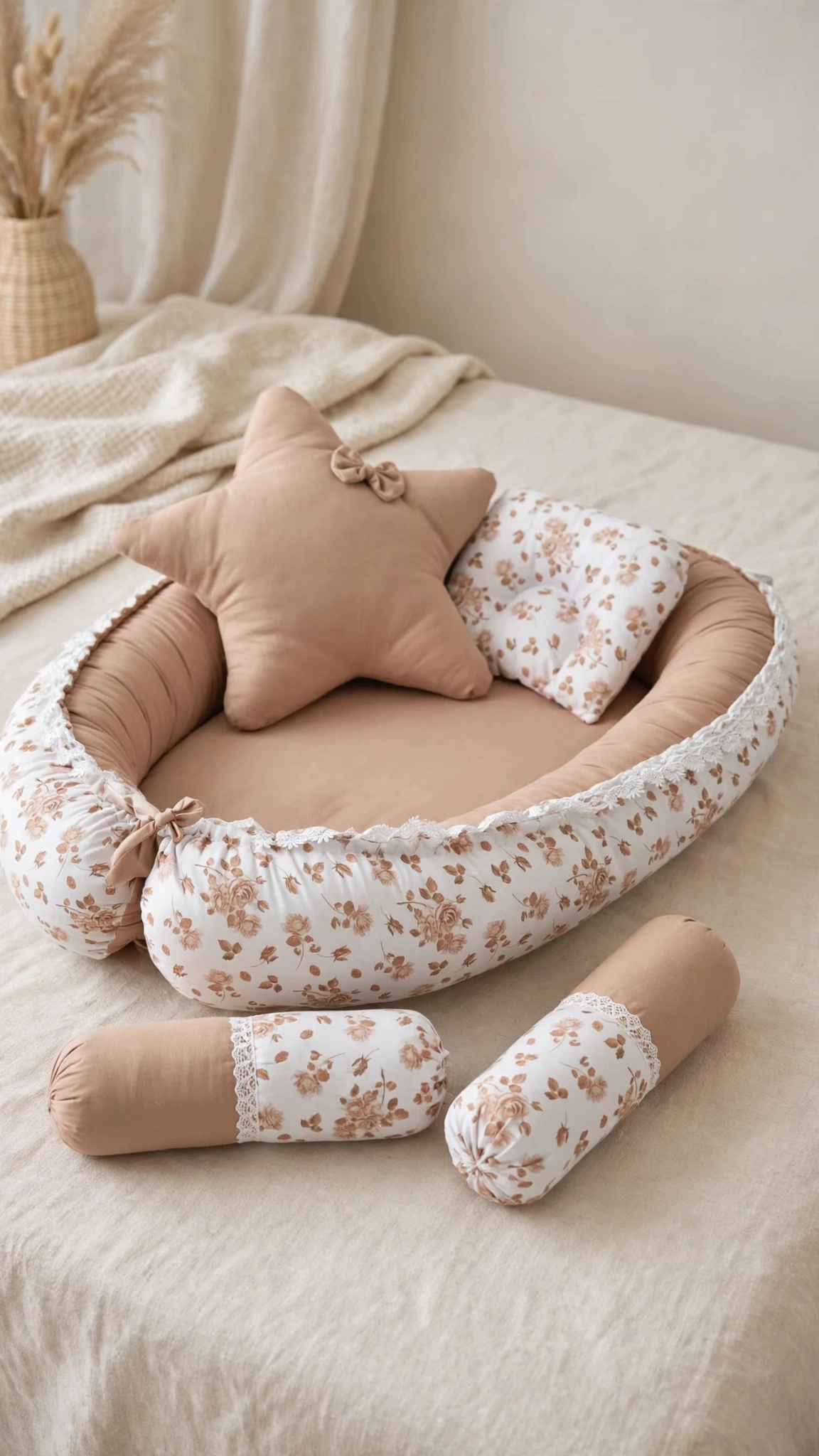 Boho-Chic Floral Nursery Bedding & Accessories Set – Available in Dusty Rose & Floral Print - Image 2