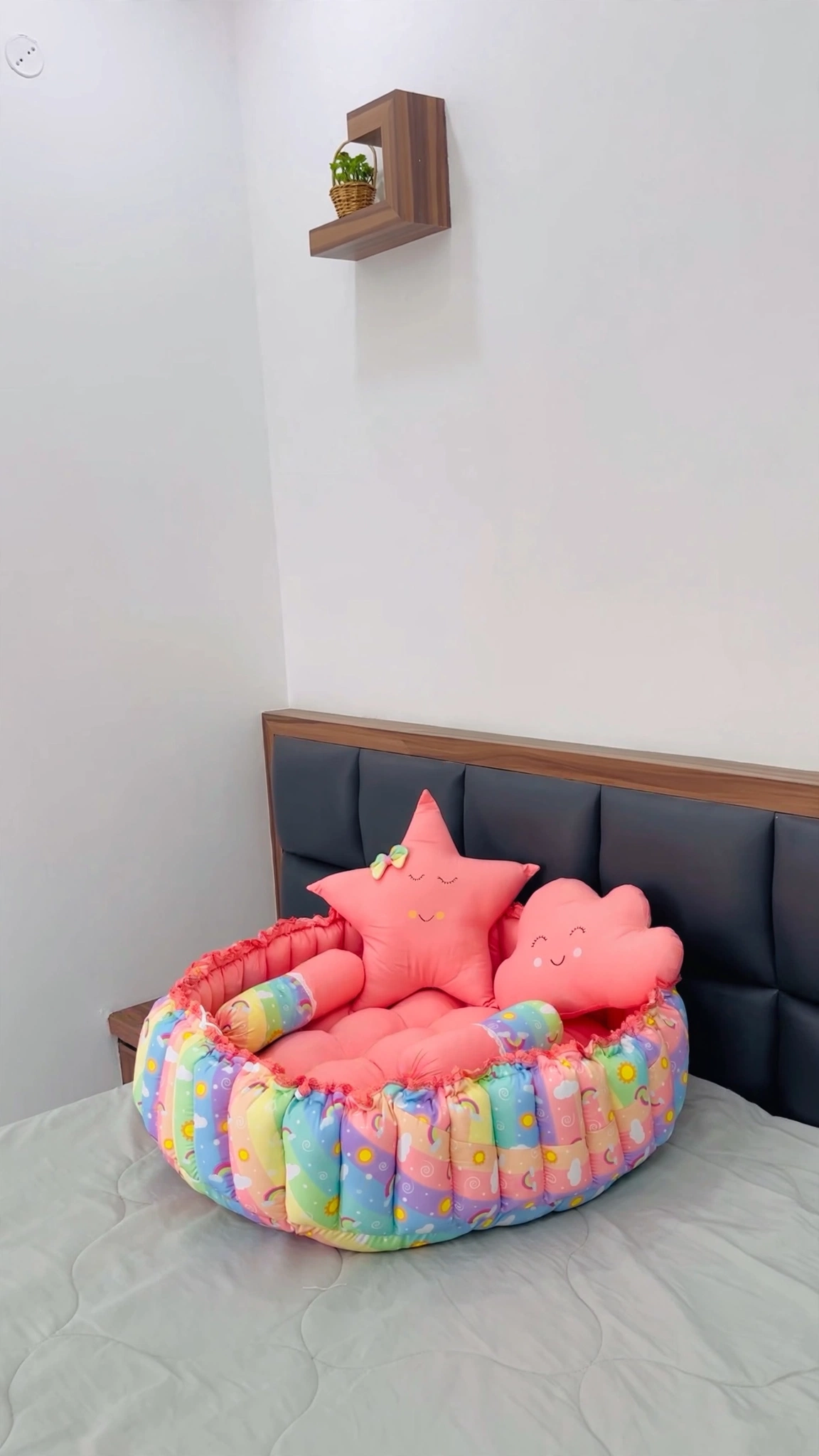 Dreamy Rainbow Nursery Bedding & Hanging Cradle Set – A Cozy Haven for Your Little One - Image 2