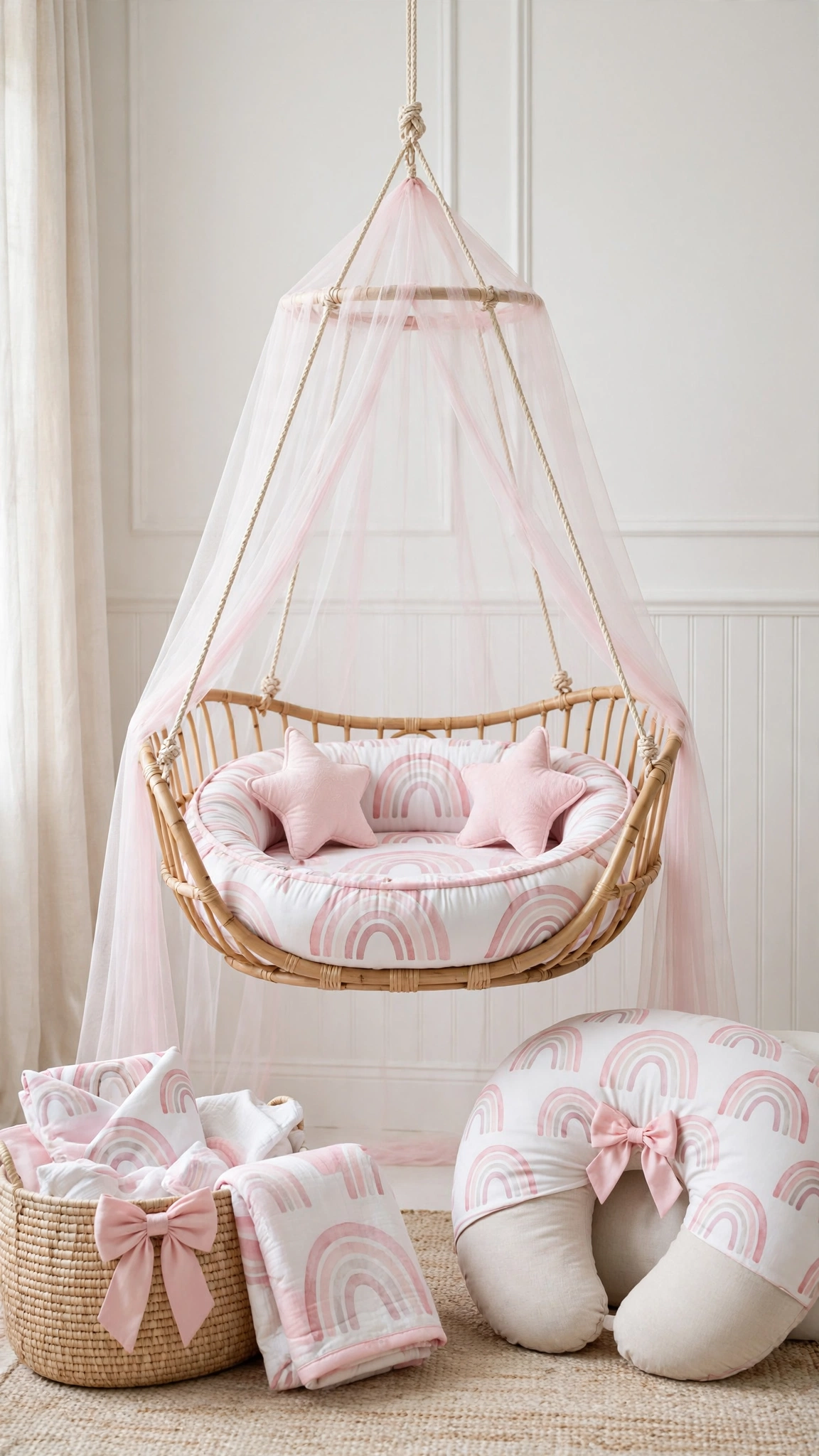 Premium Handcrafted Baby Nest & Nursery Essentials Collection – Available in Soft Pink, Celestial Blue, Vintage Burgundy, Fuchsia Lace & Serene Purple - Image 2