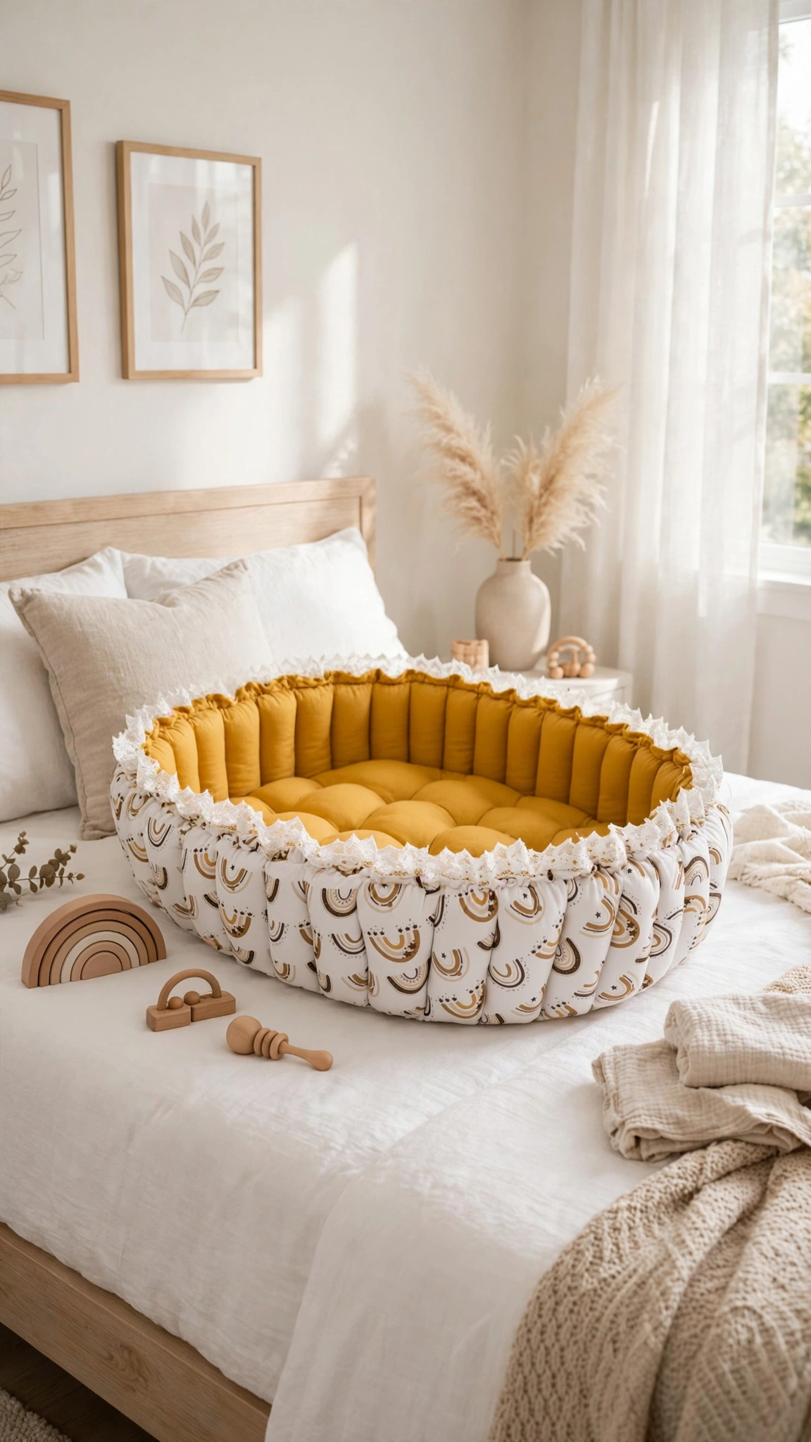 Enchanting Rainbow Boho Nursery Essentials Set – Premium Baby Nest, Hammock & Swaddle Collection - Image 4