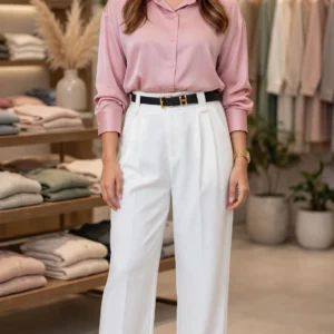 Minimalist Satin Elegance Co-ord Set – Available in Rose Pink, Champagne Gold, Slate Grey, Midnight Black & Earthy Brown