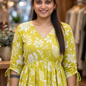 Graceful Floral Printed Peplum Tunic Set – Available in Lime Green, Dusty Rose, Plum, Soft Pink, Monochrome Paisley & Midnight Floral
