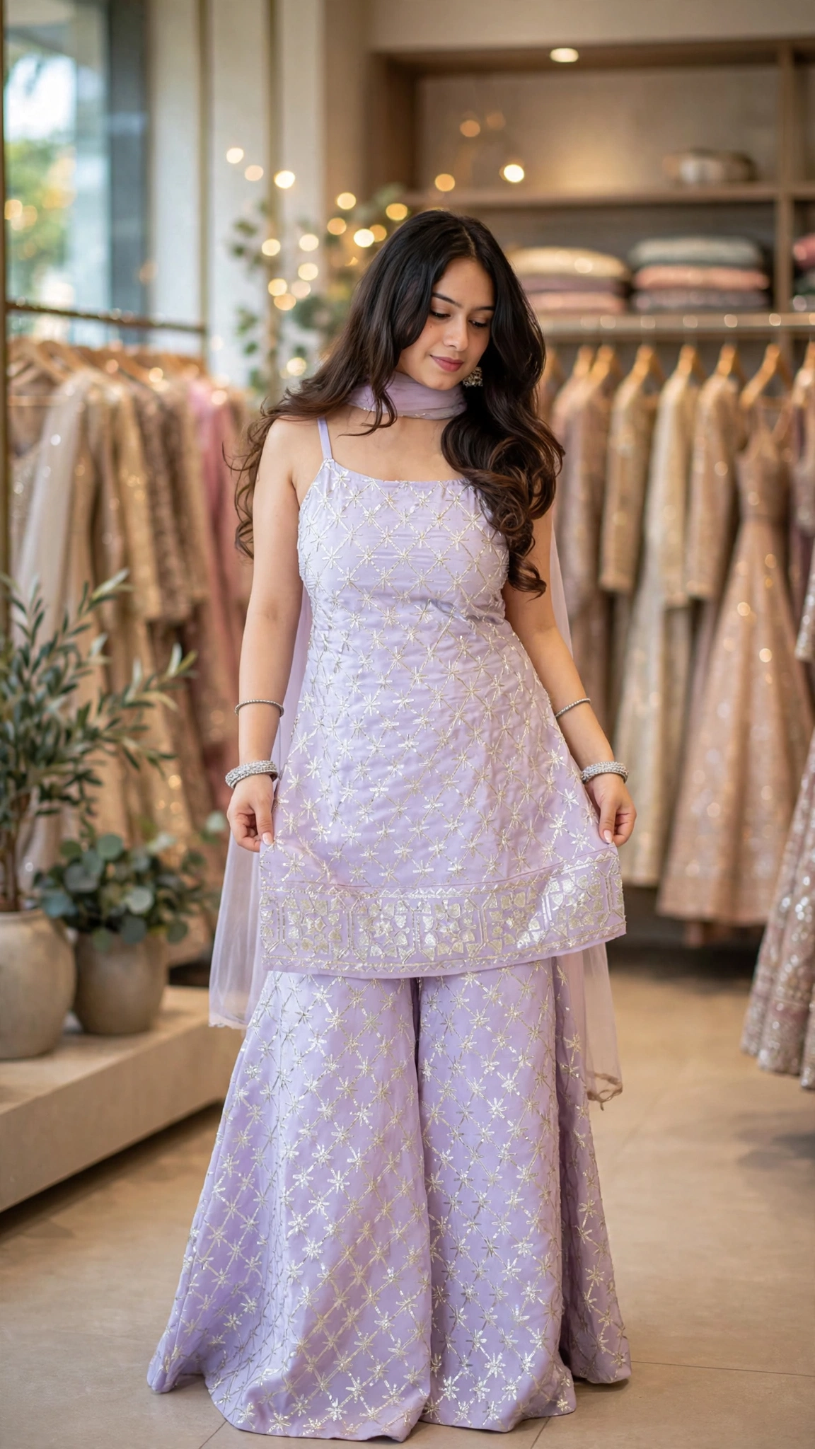 Ethereal Contemporary Co-ord Set Collection – Available in Lavender, Cream, Pink, and Royal Purple